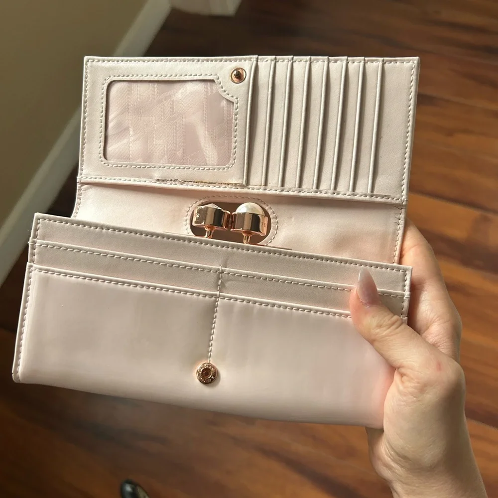 Ted Baker Light Pink Wallet Clutch with Gold Accent - Picture 5 of 11